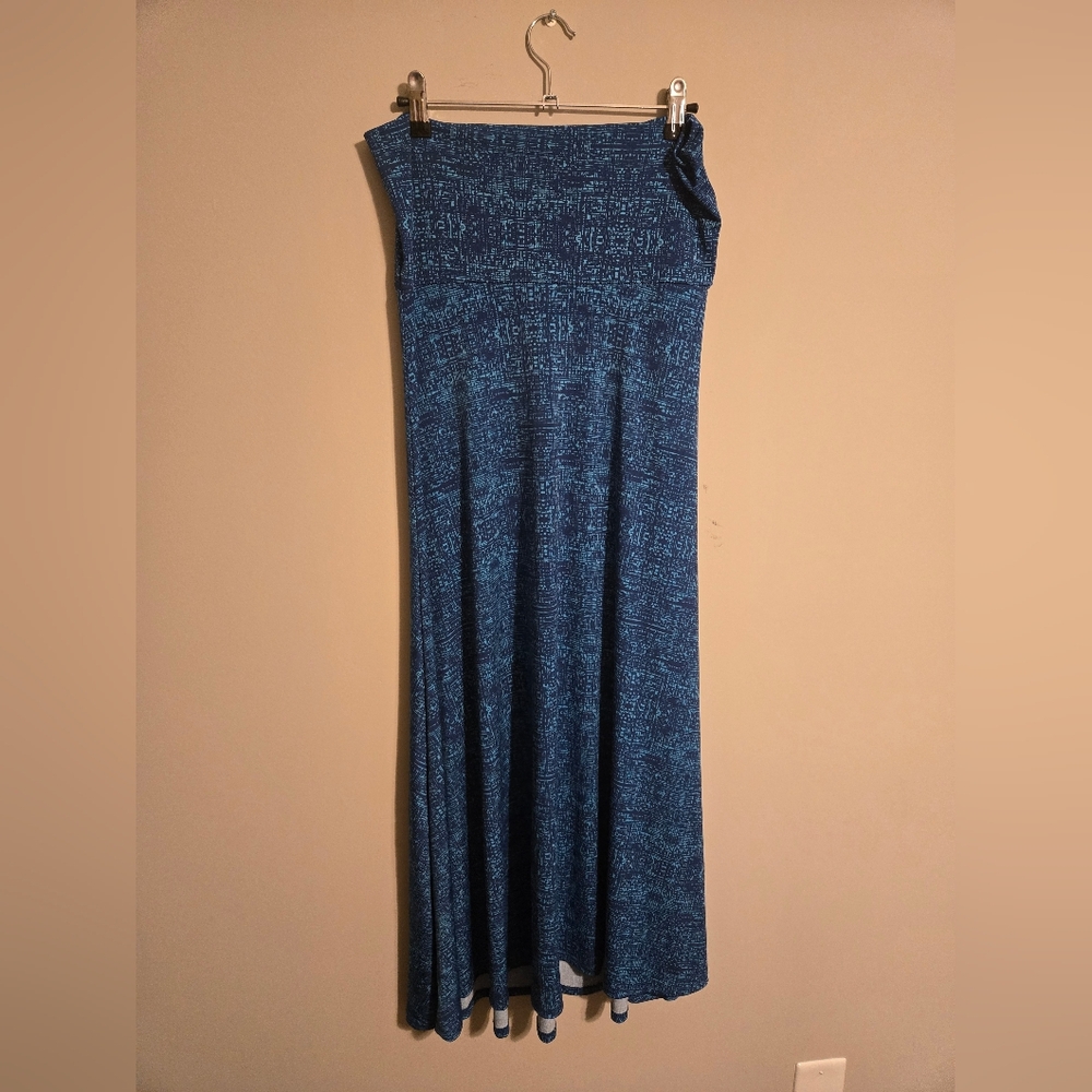 LuLaRoe Textured Blue Maxi Skirt